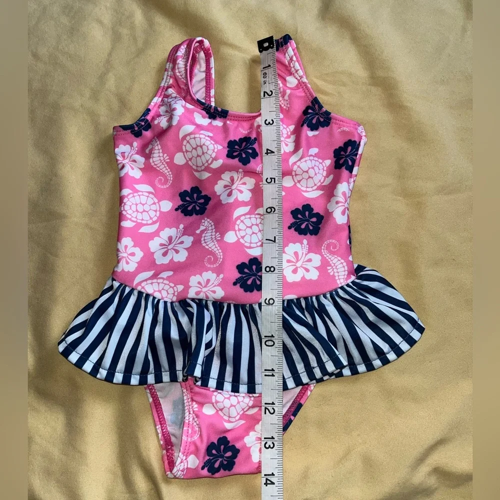 Flap Happy Kids UV 50 NWT Pink Ruffle One Piece Swimsuit Size 12M